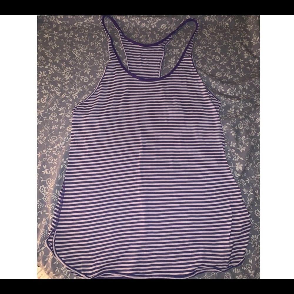 Lululemon Purple and White striped Tanktop